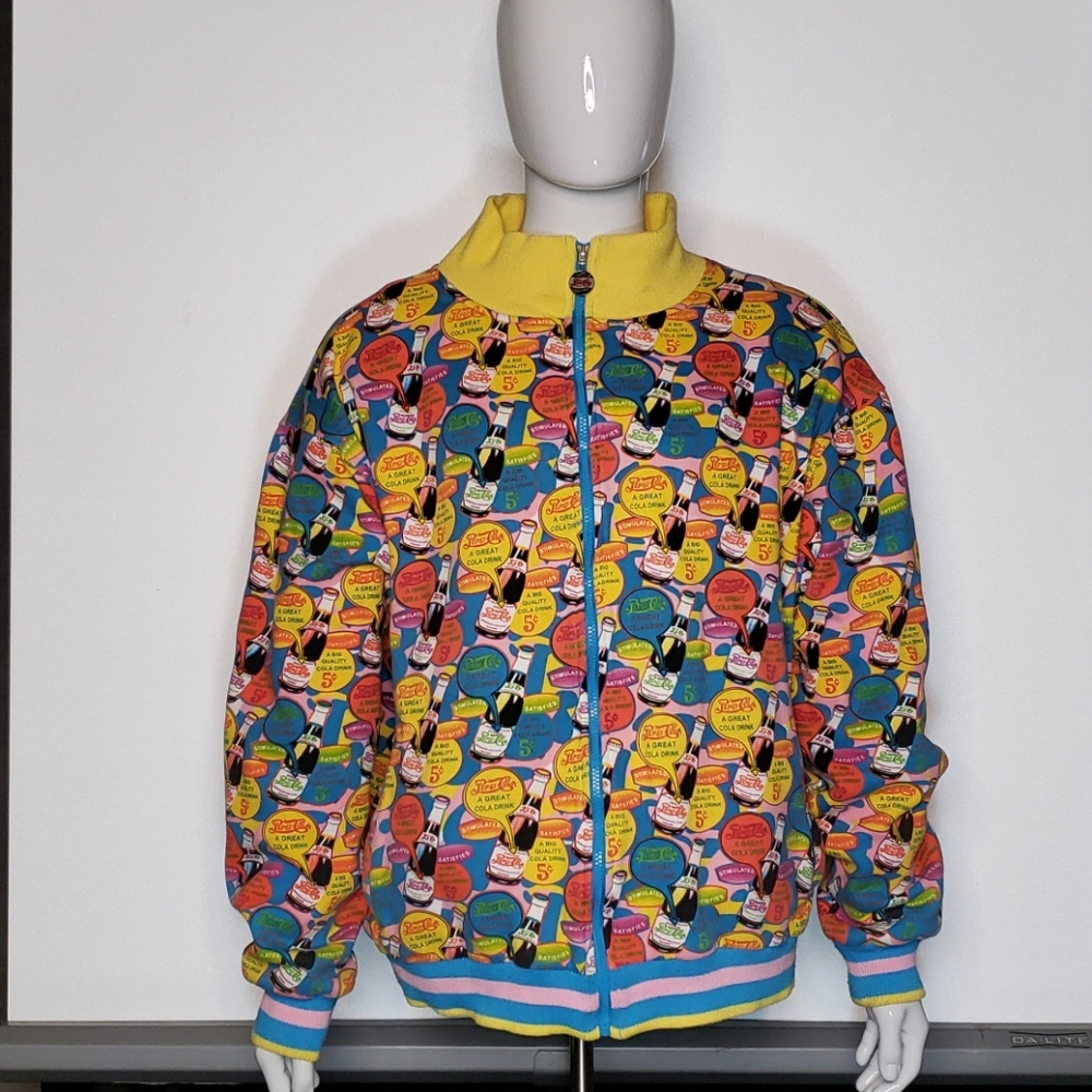 Pepsi Cola all over print zipper sweater